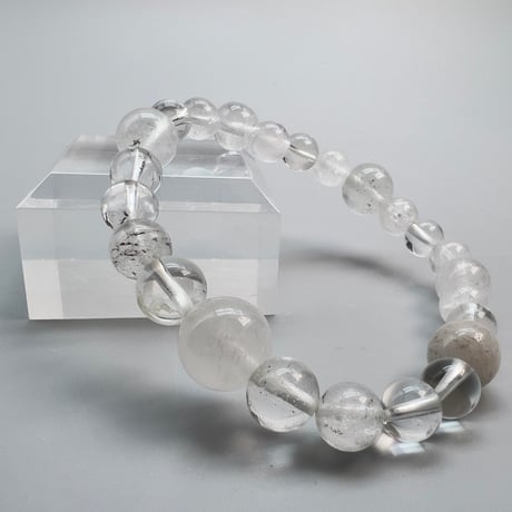 【デザインブレスレット】"手磨き加工"カイラス産天然ヒマラヤ水晶デザインブレスレット/Kailash Himalayan Quartz Design Bracelet