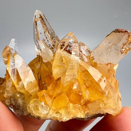 【ガネッシュヒマール産】リモナイトイン天然ヒマラヤ水晶クラスター/Ganesh Himal Limonite in Himalayan Quartz Cluster