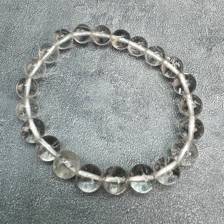 【ガネッシュヒマール産】天然ヒマラヤ水晶ブレスレット8mm内径15cm②/Ganesh Himal Himalayan Quartz Bracelet