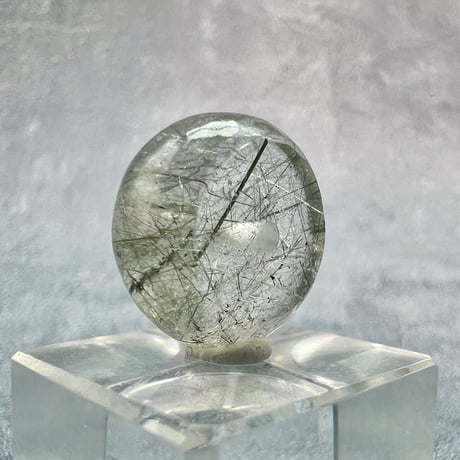 【ガネッシュヒマール産】アクチノライトイン天然ヒマラヤ水晶 タイヤ型ビーズ③/Ganesh Himal Actinolite in Himalayan Quartz Tire beads