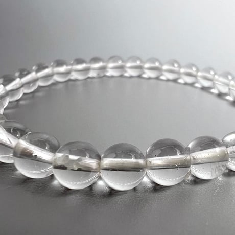【ハイクオリティー】ガネッシュヒマール産天然ヒマラヤ水晶ブレスレット6mm内径16cm/High Quality Ganesh Himal Himalayan Quartz Bracelet