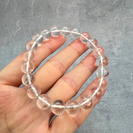 【ガネッシュヒマール産】天然ヒマラヤ水晶ブレスレット9.6~10.3mm内径17.5cm/Ganesh Himal Himalayan Quartz Bracelet