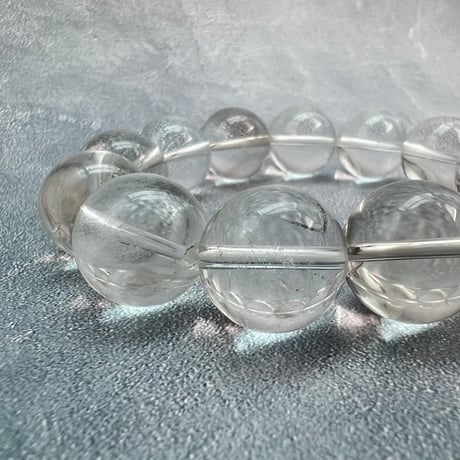 【カイラス産】"手磨き"天然ヒマラヤ水晶 ブレスレット16mm内径16cm/Kailash Himalayan Quartz Bracelet
