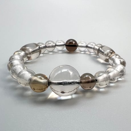 【デザインブレスレット】ガウリシャンカール産天然ヒマラヤスモーキークォーツ/Gaurishankar Smoky Quartz Design Bracelet