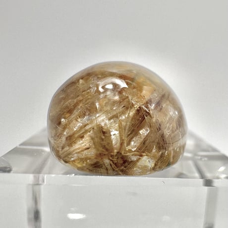 【ガネッシュヒマール産】アクチノライトイン天然ヒマラヤ水晶"手磨き加工"ルース③/Ganesh Himal Actinolite in Himalayan Quartz Loose