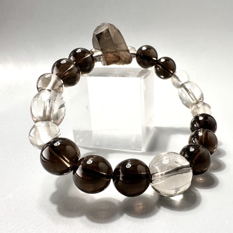 ガウリシャンカール産天然ヒマラヤスモーキークォーツ デザインブレスレット④ Gaurishankar SmokyQuartz Design Bracelet