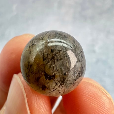 【ガネッシュヒマール産】アクチノライトイン天然ヒマラヤ水晶ビーズ③/Ganesh Himal Actinolite in Himalayan Quartz beads