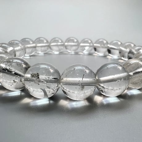 【カイラス産】"手磨き加工"天然ヒマラヤ水晶ブレスレット(10mm内径17cm)②/Kailash Himalayan Quartz Bracelet