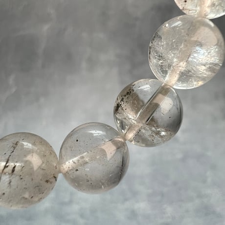 【ガネッシュヒマール産】天然ヒマラヤ水晶ブレスレット10mm内径16cm-B/Ganesh Himal Himalayan Quartz Bracelet