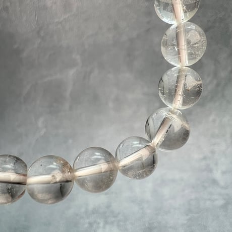 【ガネッシュヒマール産】天然ヒマラヤ水晶ブレスレット8mm内径15cm②/Ganesh Himal Himalayan Quartz Bracelet