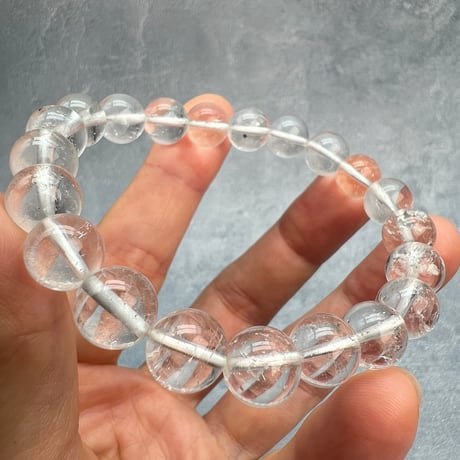 【ガネッシュヒマール産】天然ヒマラヤ水晶ブレスレット9.6~9.9mm内径17cm/Ganesh Himal Himalayan Quartz Bracelet