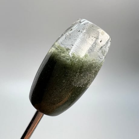 【ガネッシュヒマール産】クローライトイン天然ヒマラヤ水晶 樽型ビーズ/Ganesh Himal Chlorite in Himalayan Quartz barrel beads