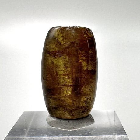 ネパール産ドラバイトトルマリン"手磨き加工"樽型ビーズ/Nepal Dravite Tourmaline Barrel Shaped Beads