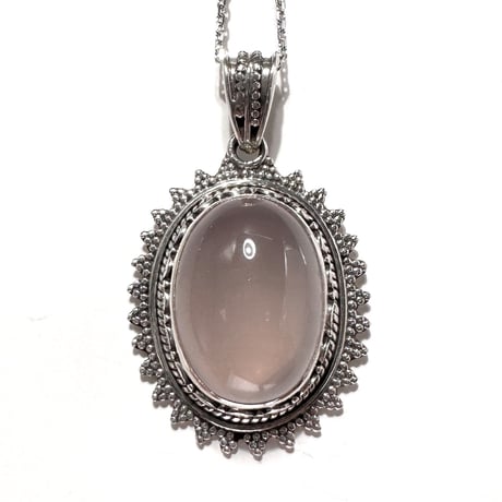 マダガスカル産ローズクォーツペンダントトップ3⃣ (シルバー925)/Rosequartz Pendant Top