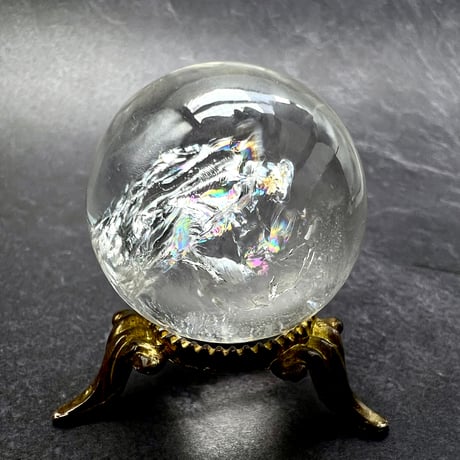 【ガネッシュヒマール産】ナチュラルレインボー天然ヒマラヤ水晶丸玉/Ganesh Himal Natural Rainbow In Himalayan Quartz Sphere