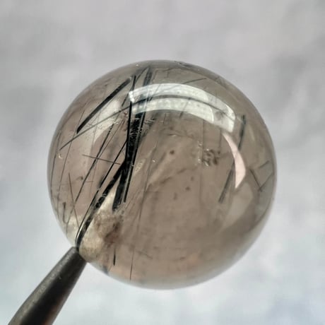 【ガネッシュヒマール産】アクチノライトイン天然ヒマラヤ水晶ビーズ⑪/Ganesh Himal Actinolite in Himalayan Quartz beads