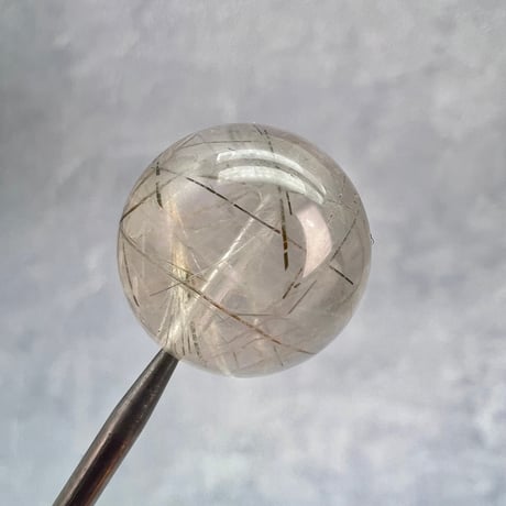 【ガネッシュヒマール産】アクチノライトイン天然ヒマラヤ水晶ビーズ⑤/Ganesh Himal Actinolite in Himalayan Quartz beads
