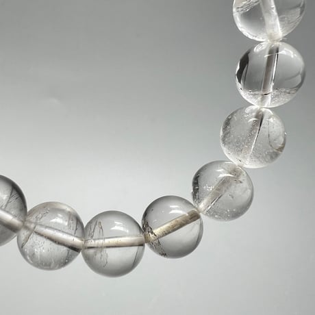 【カイラス産】"手磨き加工"天然ヒマラヤ水晶ブレスレット(10mm内径15cm)①/Kailash Himalayan Quartz Bracelet