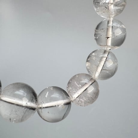 【カイラス産】"手磨き加工"天然ヒマラヤ水晶ブレスレット(10mm内径15cm)②/Kailash Himalayan Quartz Bracelet