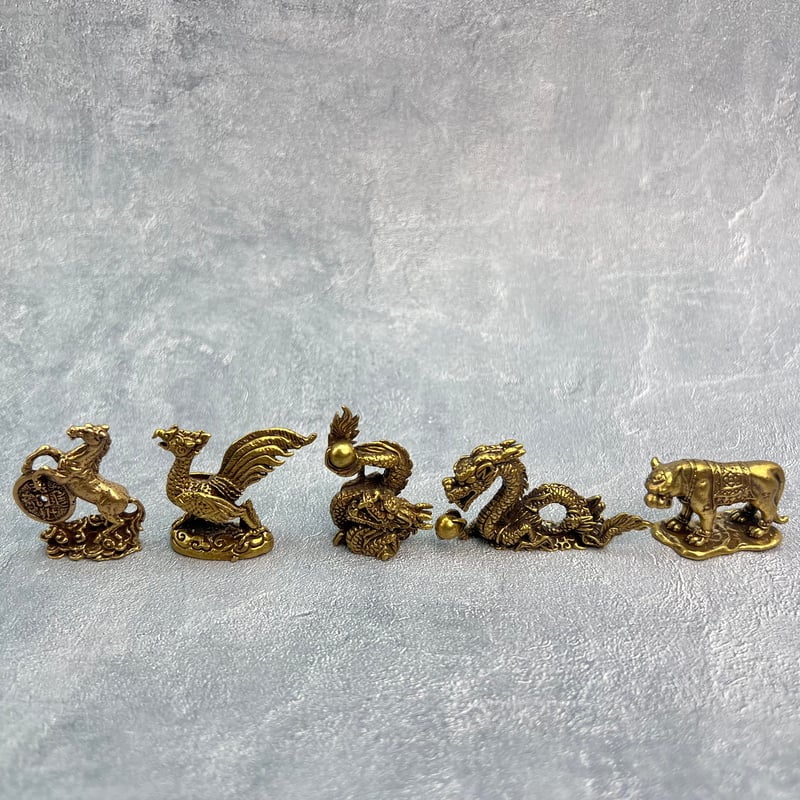 真鍮製ミニ置物【縁起物】A/Brass Mini Statue 