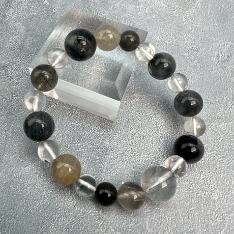 【デザインブレスレット】ガネッシュヒマール×カイラス天然ヒマラヤ水晶デザインブレスレット/Ganesh Himal×Kailash Himalayan Quartz Design Bracelet