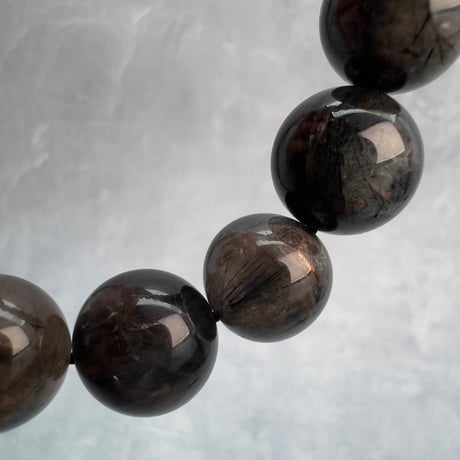 【ガネッシュヒマール産】アクチノライトイン天然ヒマラヤ水晶ブレスレット⑥/Ganesh Himal Actinorite in Himalayan Quartz Bracelet