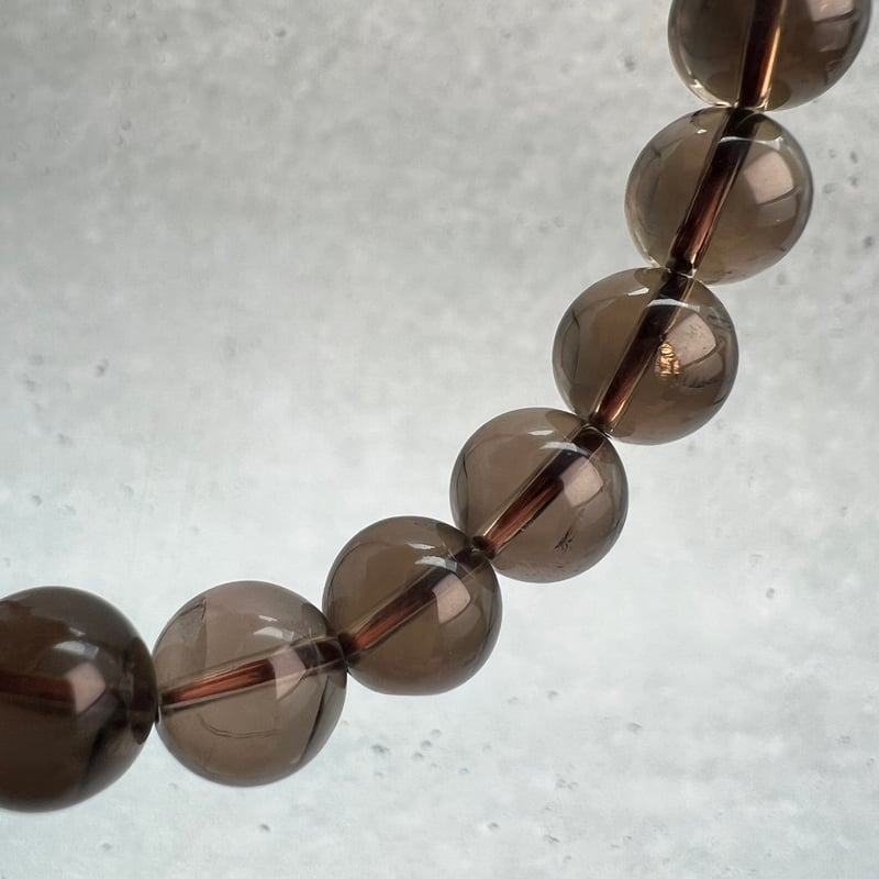 スモーキークォーツ ビーズブレスレット ガウリシャンカール産】天然ヒマラヤスモーキークォーツブレスレット