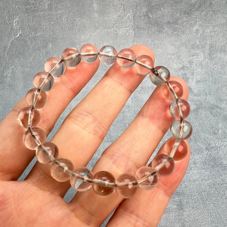 【ガウリシャンカール産】"手磨き加工"天然ヒマラヤスモーキークォーツブレスレット(8~9mm内径15cm)①/Gaurishankar Himalayan Smoky Quartz Bracelet