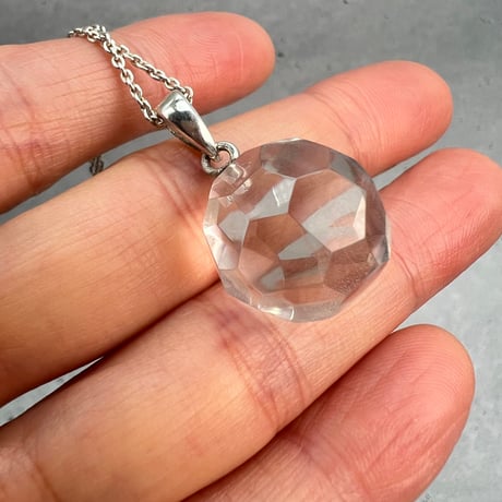 【ガネッシュヒマール産】天然ヒマラヤ水晶"手磨き加工"多面カットペンダントトップ/Ganesh Himal Himalayan Quartz Multicut Pendant Top