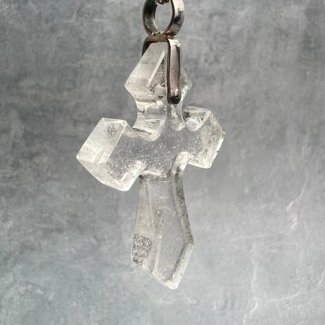 【ガネッシュヒマール産】天然ヒマラヤ水晶クロスペンダントトップ④/Ganesh Himal Himalayan Quartz Cross Pendant Top
