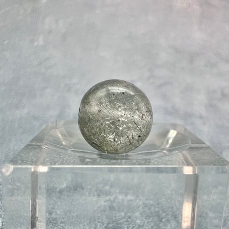 【ガネッシュヒマール産】アクチノライトイン天然ヒマラヤ水晶ビーズ⑭/Ganesh Himal Actinolite in Himalayan Quartz beads