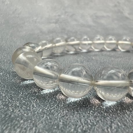 【ガネッシュヒマール産】"手磨き"天然ヒマラヤ水晶ブレスレット8mm内径15.5cm/Ganesh Himal Himalayan Quartz Bracelet