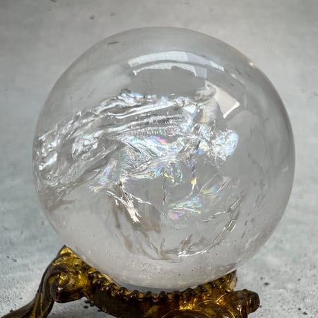 【ガネッシュヒマール産】ナチュラルレインボー天然ヒマラヤ水晶丸玉/Ganesh Himal Natural Rainbow In Himalayan Quartz Sphere