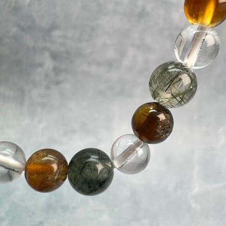 【デザインブレスレット】ネパール産ヒマラヤドラバイトトルマリン×ガネッシュヒマール/Nepal Himalayan Tourmaline×Ganesh Bracelet