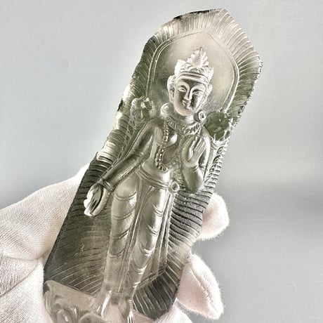 【ガネッシュヒマール産】クローライトイン天然ヒマラヤ水晶"スタンディングターラ"仏像/Ganesh himal Chlorite in himalayan quartz "Standing Tara"
