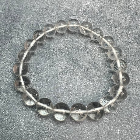 【ガネッシュヒマール産】天然ヒマラヤ水晶ブレスレット10mm内径18.5cm/Ganesh Himal Himalayan Quartz Bracelet