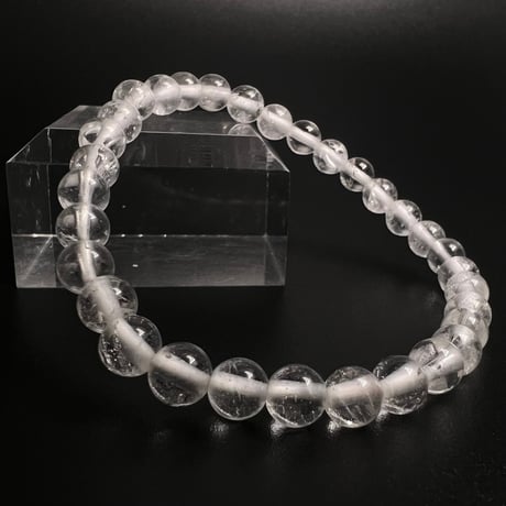 【アンナプルナ産】"手磨き加工"天然ヒマラヤ水晶ブレスレット6mm内径16.5cm/Annapurna Himalayan Quartz  Bracelet