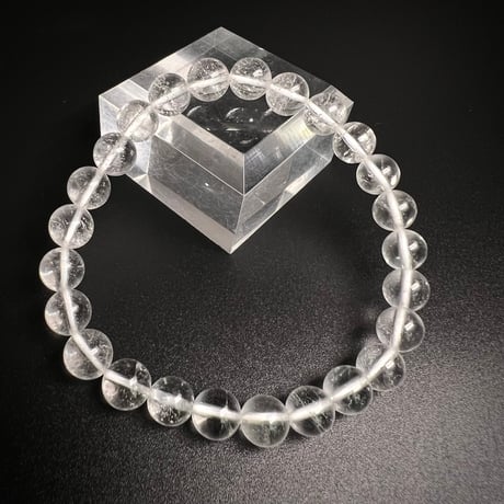 【アンナプルナ産】"手磨き加工"天然ヒマラヤ水晶ブレスレット8mm内径17cm/Annapurna Himalayan Quartz  Bracelet