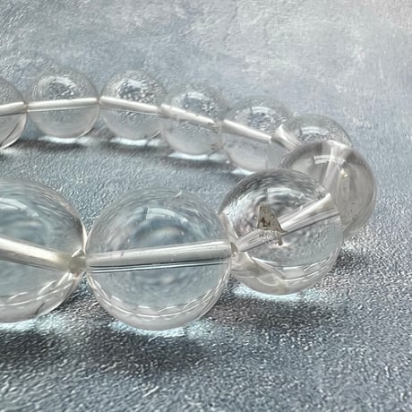 【カイラス産】"手磨き"天然ヒマラヤ水晶 ブレスレット16mm内径18cm/Kailash Himalayan Quartz Bracelet