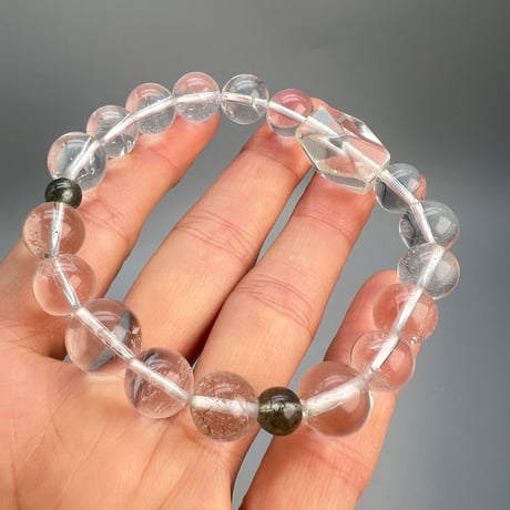 【デザインブレスレット】カイラス×ガネッシュヒマール天然ヒマラヤ水晶デザインブレスレット/Kailash×Ganesh Himal Himalayan Quartz Design Bracelet