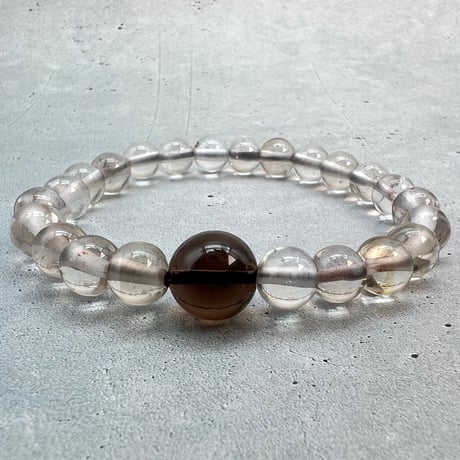 【ガウリシャンカール産】天然ヒマラヤスモーキークォーツ デザインブレスレット/Gaurishankar Smoky Quartz Design Bracelet