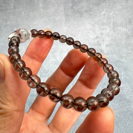 【ガウリシャンカール産】天然ヒマラヤスモーキークォーツ"ハート"デザインブレスレット/GauriShankar Himalayan Smoky Quartz "Heart"Bracelet