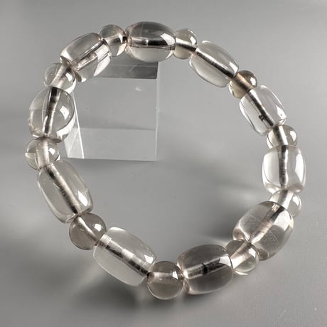 ガウリシャンカール産"手磨き加工"天然ヒマラヤスモーキークォーツ デザインブレスレット Gaurishankar SmokyQuartz Design Bracelet