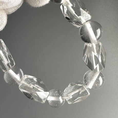 【デザインブレスレット】カイラス産＋アンナプルナ産"手磨き加工"天然ヒマラヤ水晶/Kailash + Annapurna Himalayan Quartz  Design Bracelet