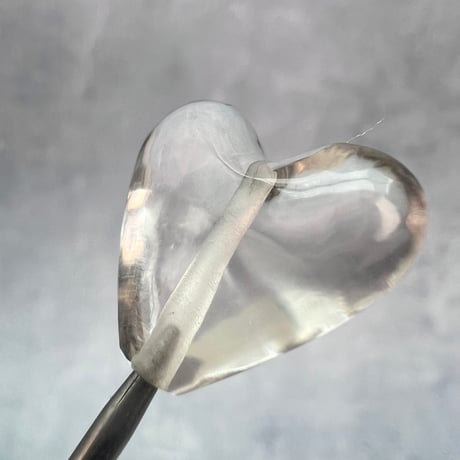 【ガウリシャンカール産】天然ヒマラヤスモーキークォーツ"手磨き加工"ハート型ビーズ③/Gaurishankar Himalayan Smoky Quartz Heart Beads