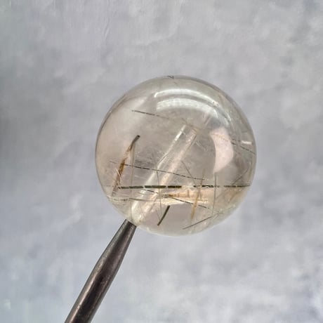 【ガネッシュヒマール産】アクチノライトイン天然ヒマラヤ水晶ビーズ⑤/Ganesh Himal Actinolite in Himalayan Quartz beads