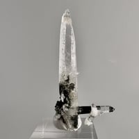 【ガネッシュヒマール産】アクチノライト&クローライトイン天然ヒマラヤ水晶ミニポイント"OO"/Ganesh Himal Actinolite&Chlorite in Himalayan
