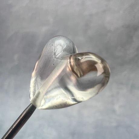 【ガウリシャンカール産】天然ヒマラヤスモーキークォーツ"手磨き加工"ハート型ビーズ①/Gaurishankar Himalayan Smoky Quartz Heart Beads