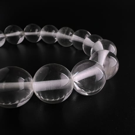 【アンナプルナ産】"手磨き加工"天然ヒマラヤ水晶ブレスレット12mm内径16.8cm/Annapurna Himalayan Quartz  Bracelet