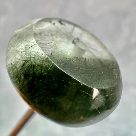 【ガネッシュヒマール産】アクチノライトイン天然ヒマラヤ水晶 タイヤ型ビーズ②/Ganesh Himal Actinolite in Himalayan Quartz Tire beads